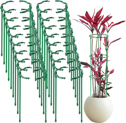 12 Pack Plant Support Stakes Sets - Versatile Plant Cages, Stackable Garden Flower Support， Small Plant Stakes for Indoor Plants,Tomato,Monstera, Peony, Hydrangea, Climbing Plants