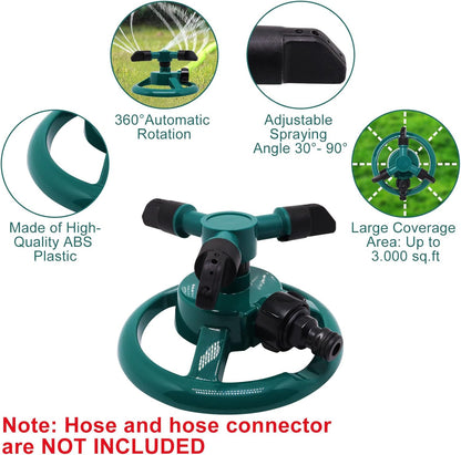 Sprinklers for Yard, Automatic 360° Rotating Lawn Sprinkler, Garden Water Sprinklers for Lawns, Large Area Coverage Lawn Irrigation System, Yard Sprinkler for Lawns and Gardens Plant, 1Pcs