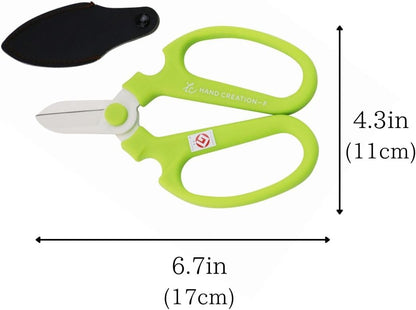 Japanese Floral Scissors - SAKAGEN Hand Creation, Professional Ultra Sharp Flower Shears for Floral Design, Ikebana & Gardening, Made in Japan, F-170 (Yellow)