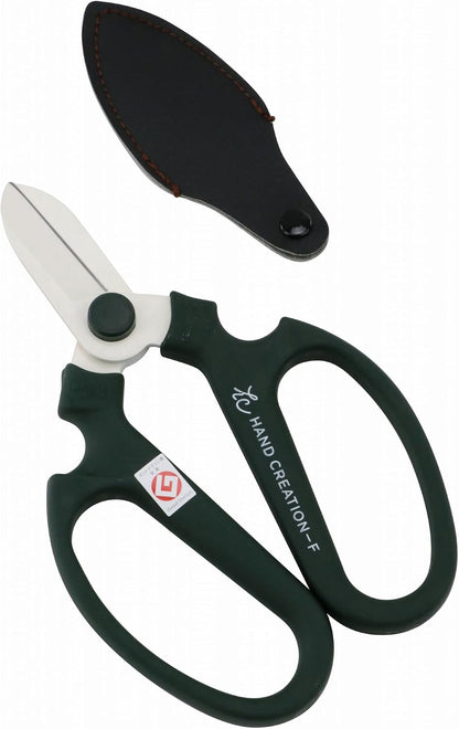 Japanese Floral Scissors - SAKAGEN Hand Creation, Professional Ultra Sharp Flower Shears for Floral Design, Ikebana & Gardening, Made in Japan, F-170 (Yellow)
