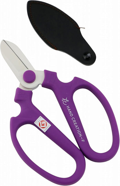 Japanese Floral Scissors - SAKAGEN Hand Creation, Professional Ultra Sharp Flower Shears for Floral Design, Ikebana & Gardening, Made in Japan, F-170 (Yellow)