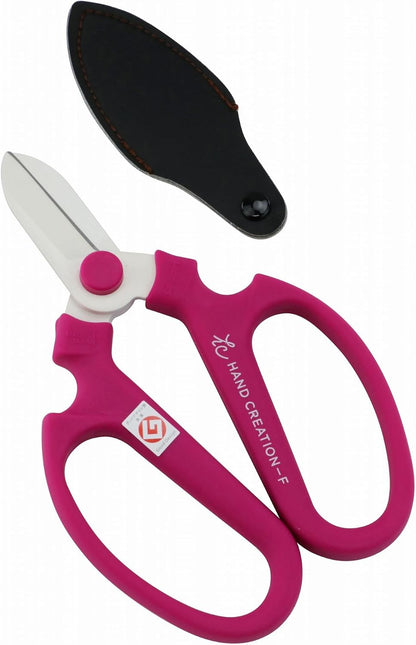 Japanese Floral Scissors - SAKAGEN Hand Creation, Professional Ultra Sharp Flower Shears for Floral Design, Ikebana & Gardening, Made in Japan, F-170 (Yellow)