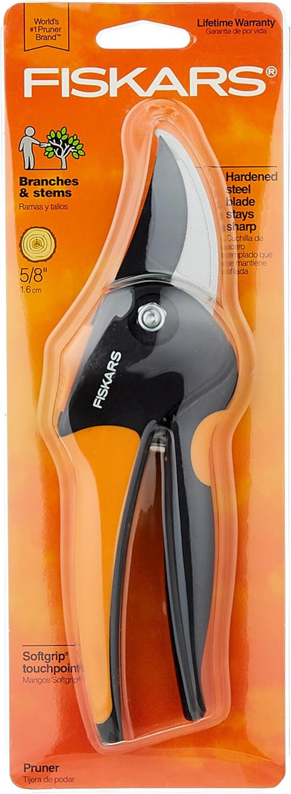 SoftGrip Bypass Pruning Shears, 5/8" Cut Capacity Garden Clippers