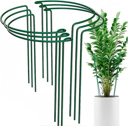 TUKIU 6 Pack 13 Inch Plant Stakes, Metal Peony Cages and Supports, Garden Stakes Plant Support Cage, Plant Support Ring Border for Peony Tomato,Hydrangea,Flower Indoor Outdoor (7.8" W x 13" H)