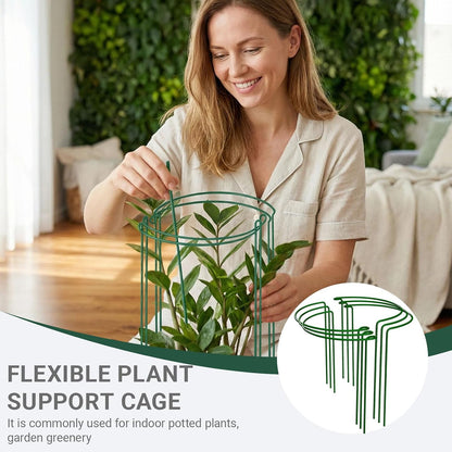 TUKIU 6 Pack 13 Inch Plant Stakes, Metal Peony Cages and Supports, Garden Stakes Plant Support Cage, Plant Support Ring Border for Peony Tomato,Hydrangea,Flower Indoor Outdoor (7.8" W x 13" H)