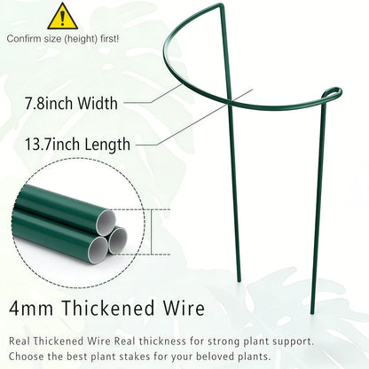 TUKIU 6 Pack 13 Inch Plant Stakes, Metal Peony Cages and Supports, Garden Stakes Plant Support Cage, Plant Support Ring Border for Peony Tomato,Hydrangea,Flower Indoor Outdoor (7.8" W x 13" H)