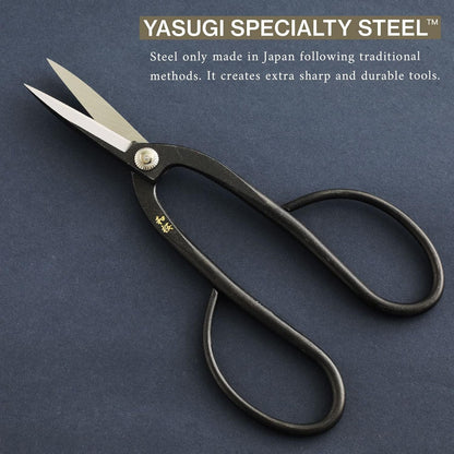 Wazakura Yasugi Steel Series Satsuki Bonsai Trimming Scissors, Made in Japan 7inch (180mm), Japanese Garden Snip Tools, Bonsai Tree Branch Leaf Pruning Shears - Yasugi Steel Satsuki Scissors