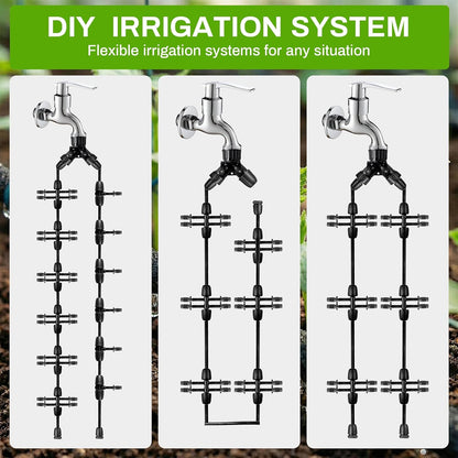 Upgraded 230FT Drip Irrigation System with 1/4" Soaker Hose -Weeping Technology for Deeper Root Watering,Garden Watering System for Raised Beds, Greenhouse, Lawn - Save Water