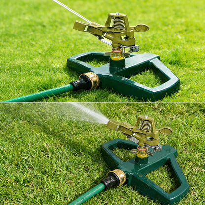 Heavy Duty Pulsating Impact Lawn Sprinkler with Metal Base,All Metal Adjustable Rotating Circular Impulse Lawn Sprinkler for Medium to Large Areas, Coverage up to 5,800 Sq. Ft