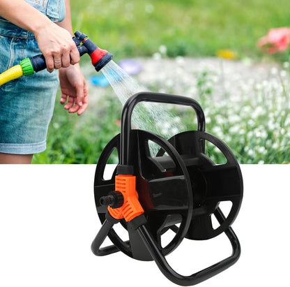 Portable Garden Hose Reel Cart, Hose Winding Reel Water Hose Storage Rack with Rotating Handle, ABS Single Arm Hose Holder for Garden Watering, Car Washing and Outdoor Use