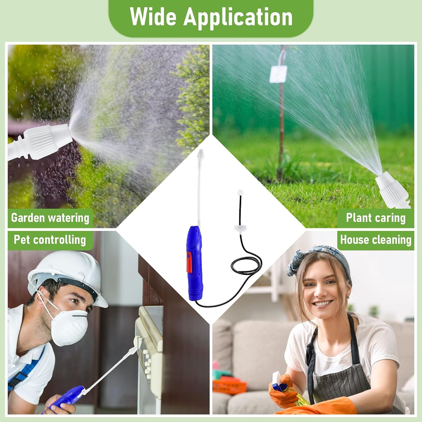 Qualirey Battery Powered Sprayer Wand, 38mm Cap for 1 Gallon Jugs