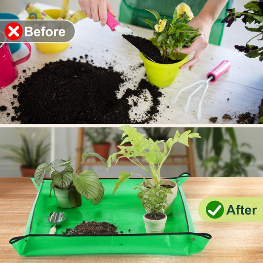 Waterproof Repotting Mat Super Thick for Potting Soil & Mix 26.8"x26.8"
