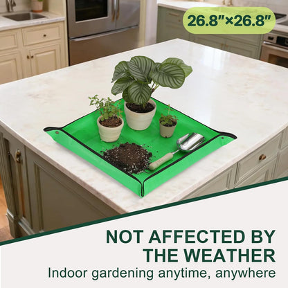 Waterproof Repotting Mat Super Thick for Potting Soil & Mix 26.8"x26.8"