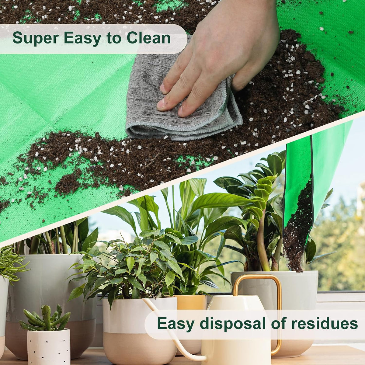 Waterproof Repotting Mat Super Thick for Potting Soil & Mix 26.8"x26.8"