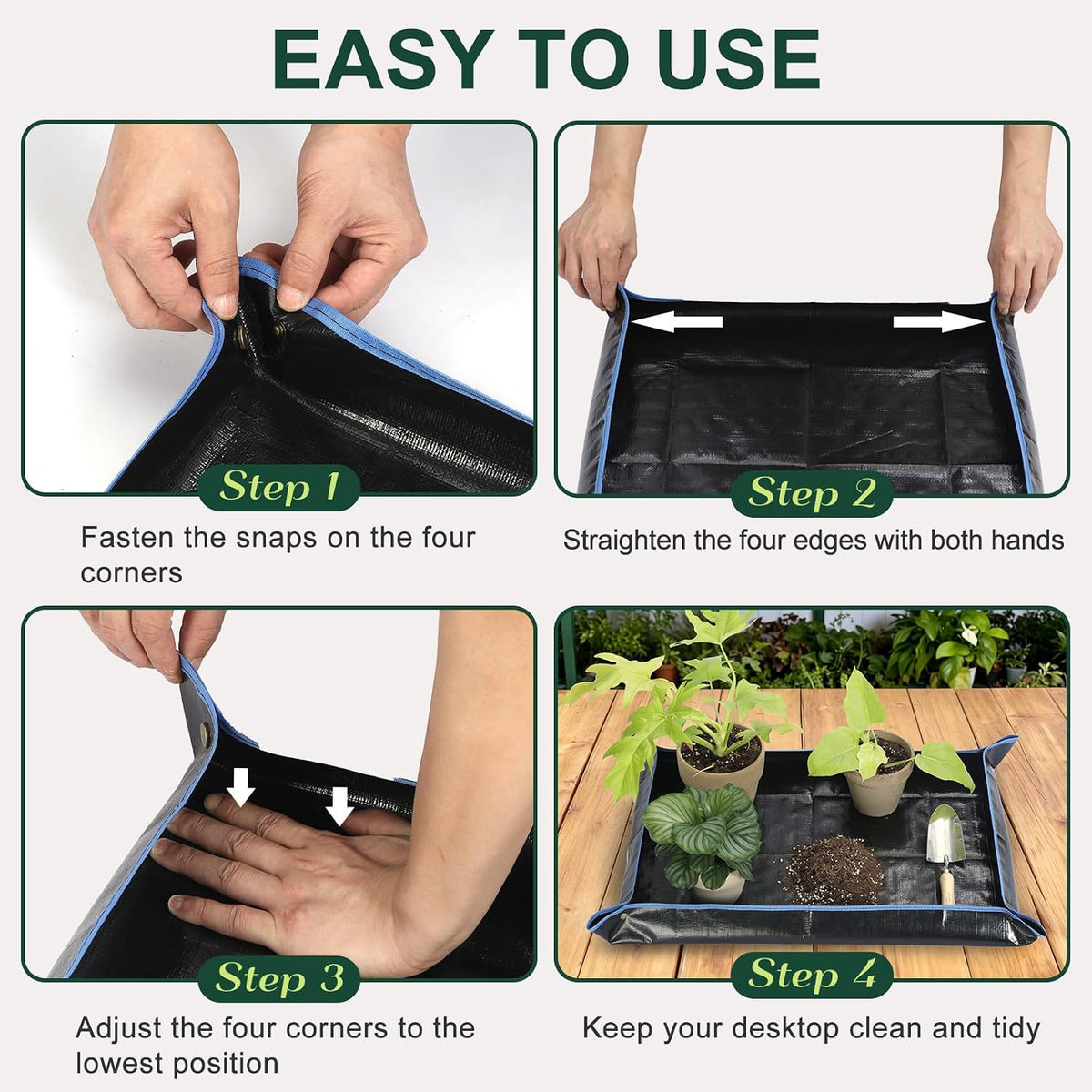 Waterproof Repotting Mat Super Thick for Potting Soil & Mix 26.8"x26.8"