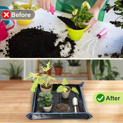 Waterproof Repotting Mat Super Thick for Potting Soil & Mix 26.8"x26.8"