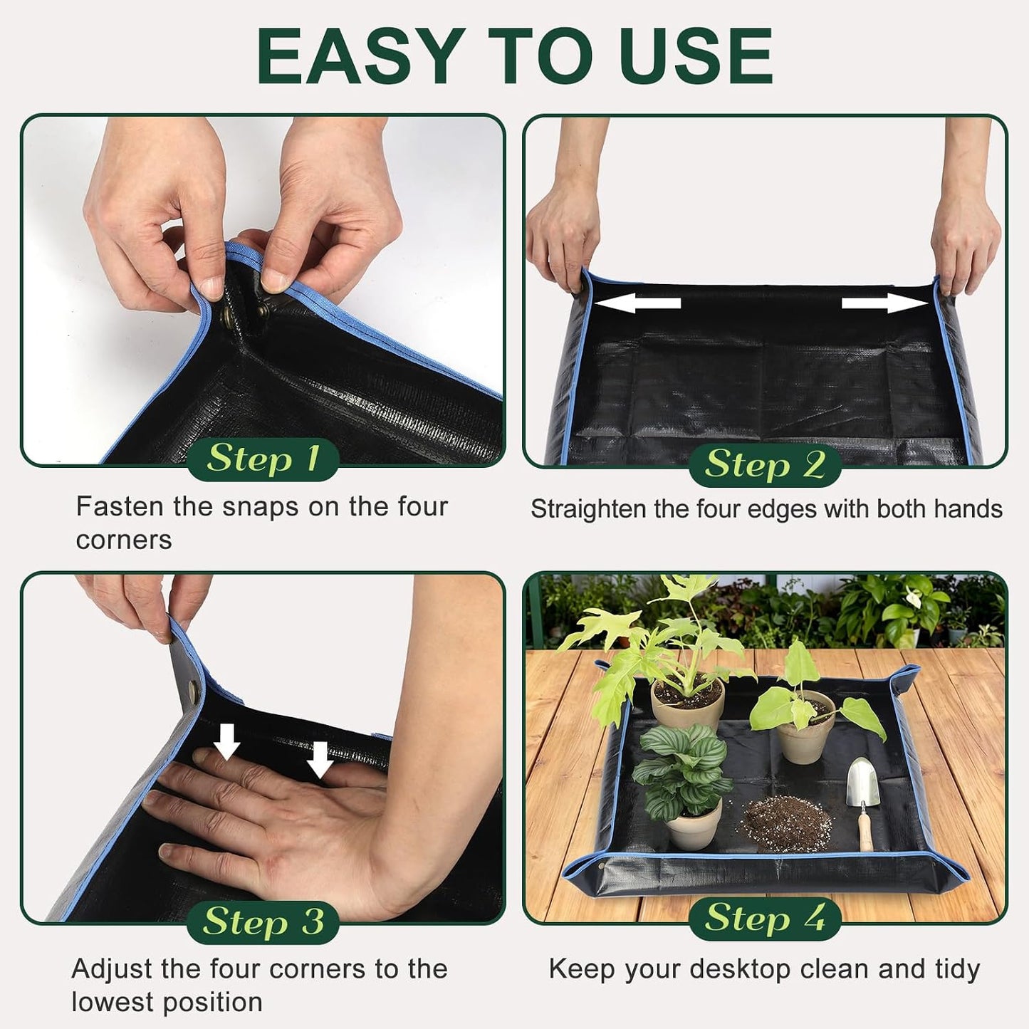 Waterproof Repotting Mat Super Thick for Potting Soil & Mix 26.8"x26.8"