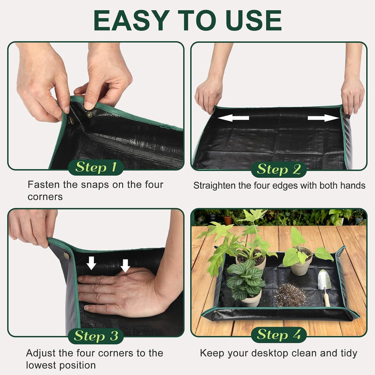 Waterproof Repotting Mat Super Thick for Potting Soil & Mix 26.8"x26.8"