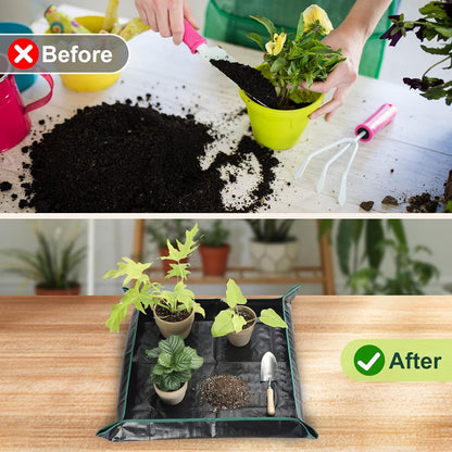 Waterproof Repotting Mat Super Thick for Potting Soil & Mix 26.8"x26.8"