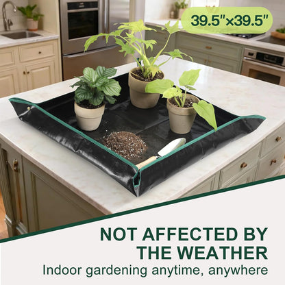 Waterproof Repotting Mat Super Thick for Potting Soil & Mix 26.8"x26.8"