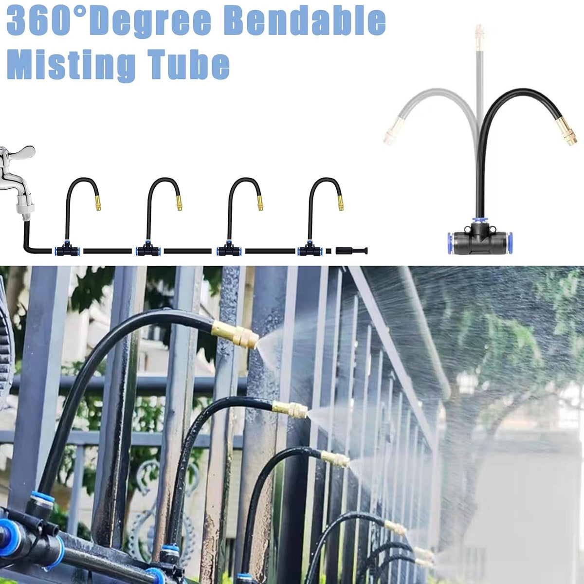 49.21Ft Drip Irrigation Kit System, 360° Bendable Garden Irrigation System