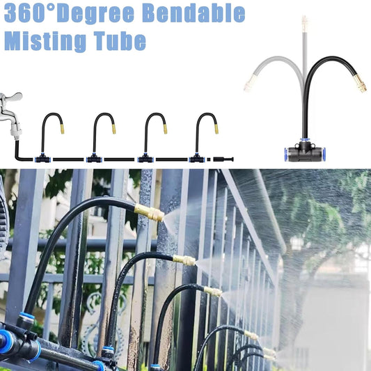 49.21Ft Drip Irrigation Kit System, 360° Bendable Garden Irrigation System