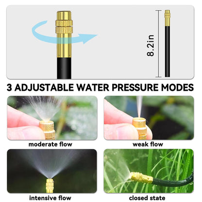 49.21Ft Drip Irrigation Kit System, 360° Bendable Garden Irrigation System