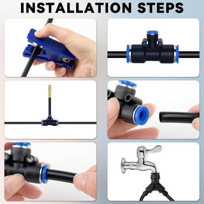 49.21Ft Drip Irrigation Kit System, 360° Bendable Garden Irrigation System