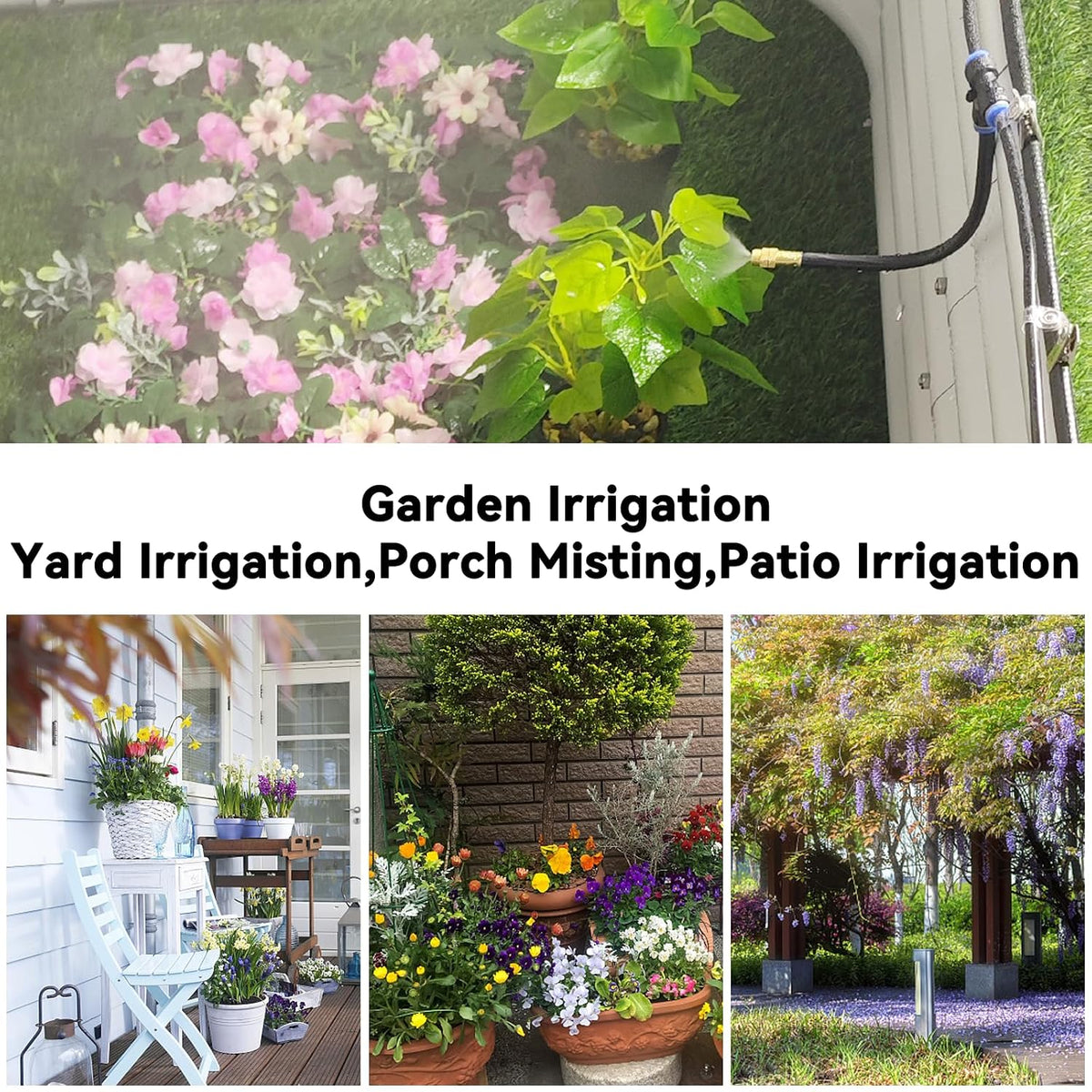 49.21Ft Drip Irrigation Kit System, 360° Bendable Garden Irrigation System