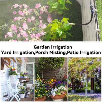 49.21Ft Drip Irrigation Kit System, 360° Bendable Garden Irrigation System