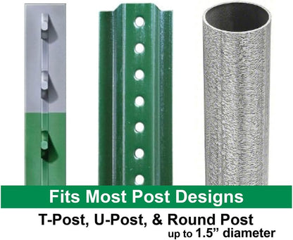 Post-Mount Sprinkler with Brass Impulse Head – Adjustable Watering Patterns, Covers up to 70 Feet, Mounts on T-Post, U-Post, or Round Post up to 1.5 Inches in Diamater, Metallic Blue