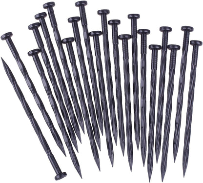 50PCS Landscape Anchoring Spikes, 8 Inch Spiral Plastic Landscape Spikes for Garden Lawn Yard, Paver, Weed Barrier, Artificial Turf