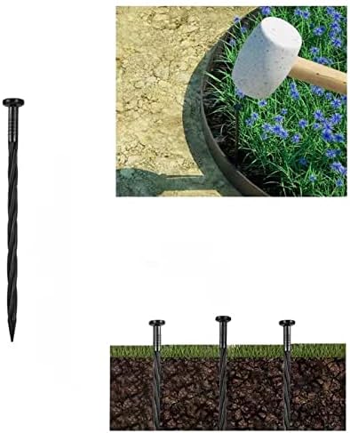 50PCS Landscape Anchoring Spikes, 8 Inch Spiral Plastic Landscape Spikes for Garden Lawn Yard, Paver, Weed Barrier, Artificial Turf
