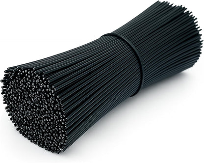 500-Pack Metallic Black Twist Ties – 6-Inch Reusable Cable, Wire & Bag Fasteners with Durable Metal Core