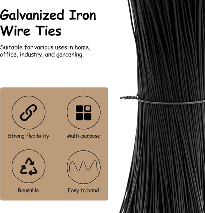 500-Pack Metallic Black Twist Ties – 6-Inch Reusable Cable, Wire & Bag Fasteners with Durable Metal Core