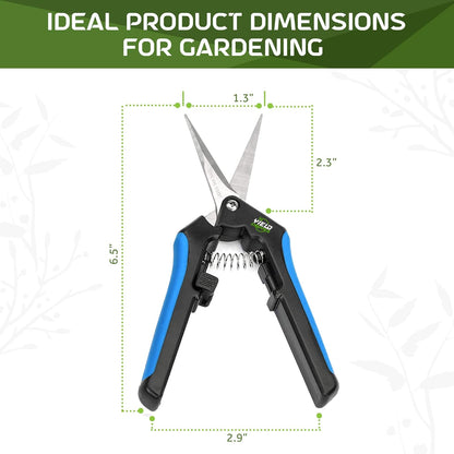 Hydroponic 2Pack Microtip Straight blade/Curved Blade Flower Leaf Trimmer Pruning Shears