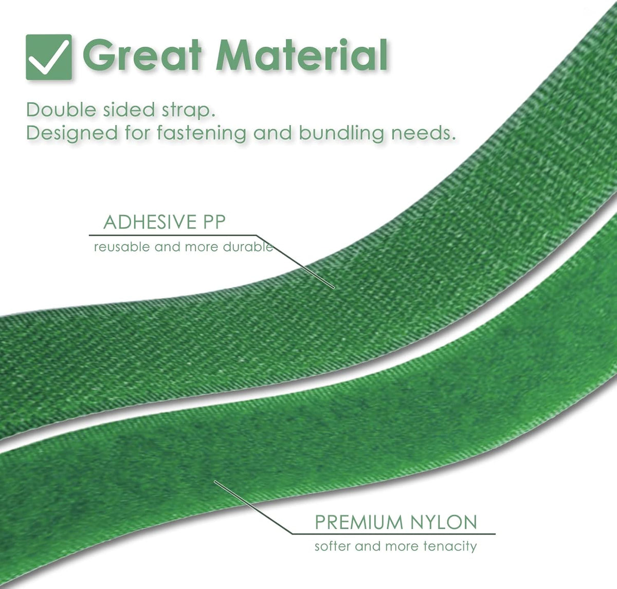 Garden Tie Green Tape, Plant Supports, Gentle On Plants (32.8ft × 0.6 inch, 1 roll, Green)