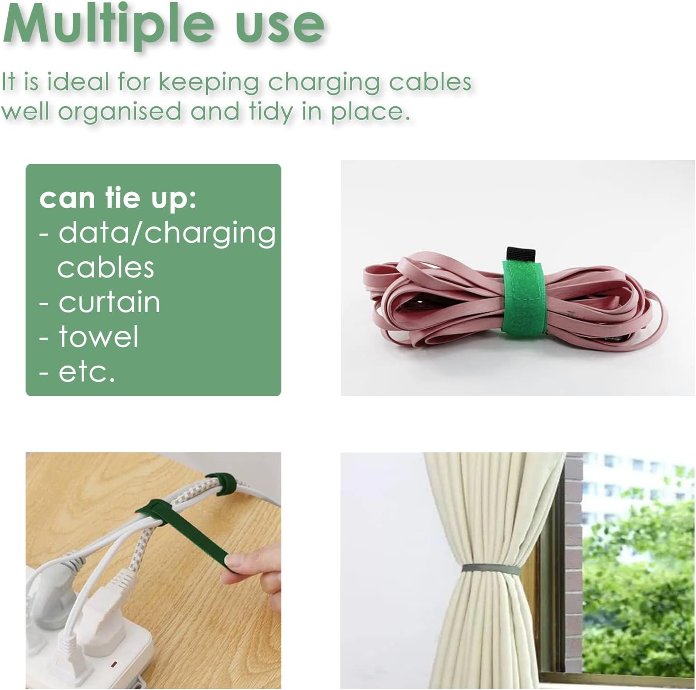 Garden Tie Green Tape, Plant Supports, Gentle On Plants (32.8ft × 0.6 inch, 1 roll, Green)