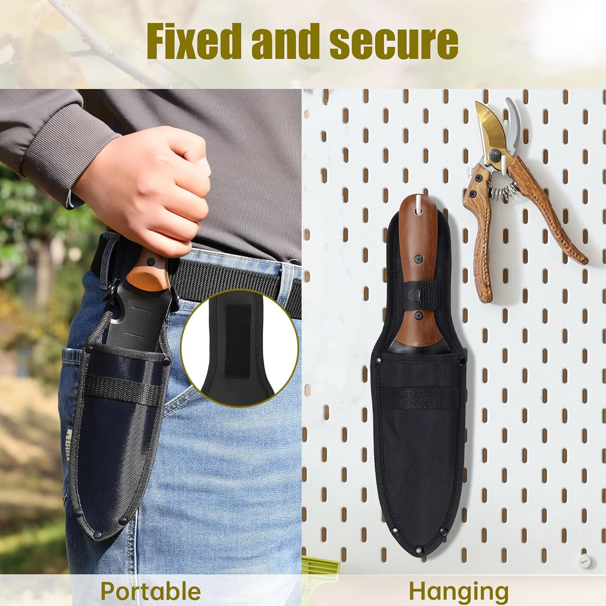 7 Inch Hori Hori Garden Knife with Knitted Storage Bag
