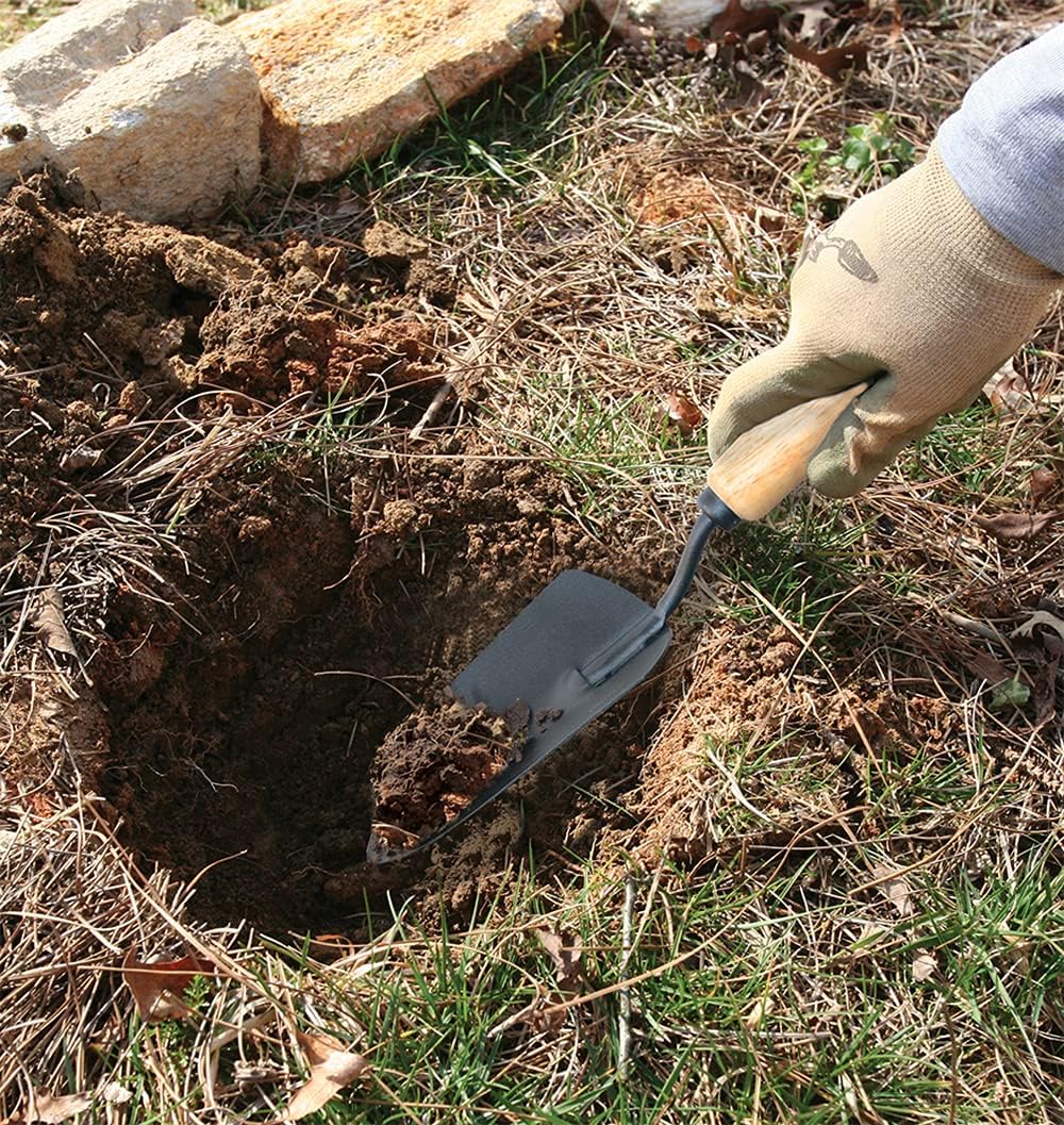 2447000 Tempered Steel Hand Weeder with Wood Handle, 12-Inch