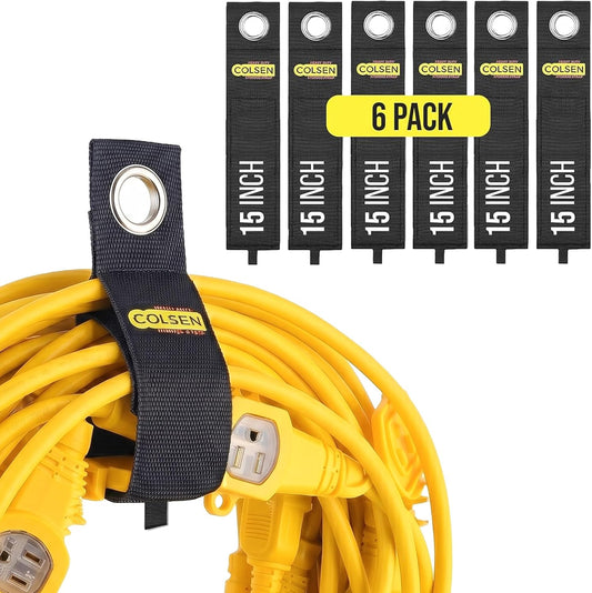 15 in Heavy-Duty Storage Straps for Cords & Hoses, 6 Pack
