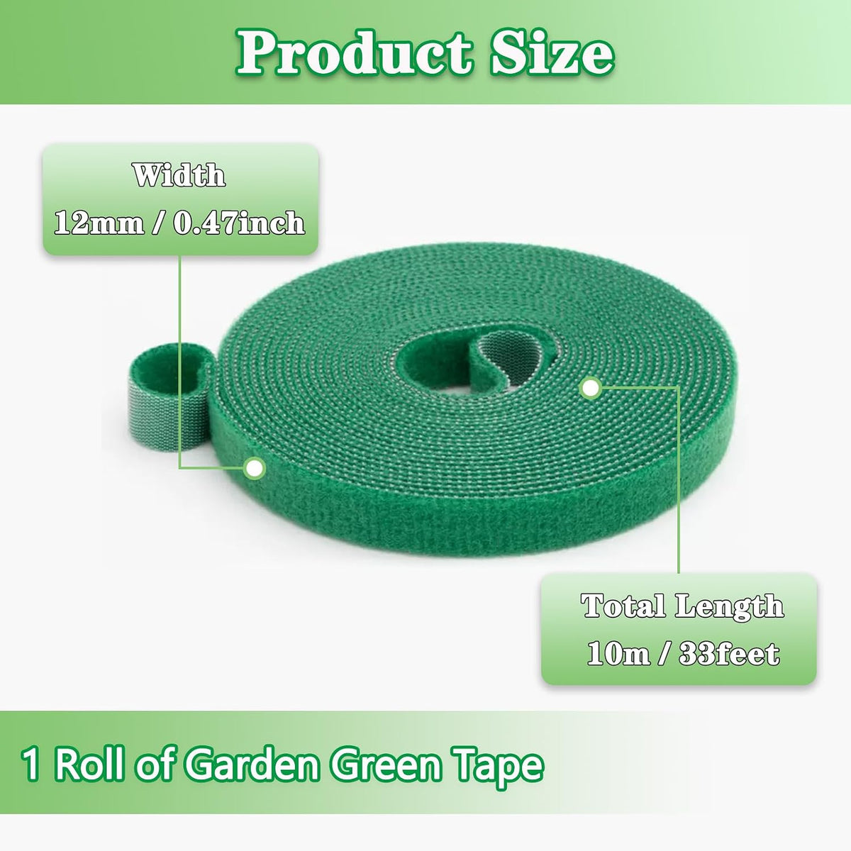 Plant Tape Garden Tape, Plant Ties Tape Garden Ties For Climbing Plants Adjustable Garden Tape For Plants Outside Plant Supports For Growing Reusable Green Garden Plant Tomato Tape (33ft X 1/2inch)