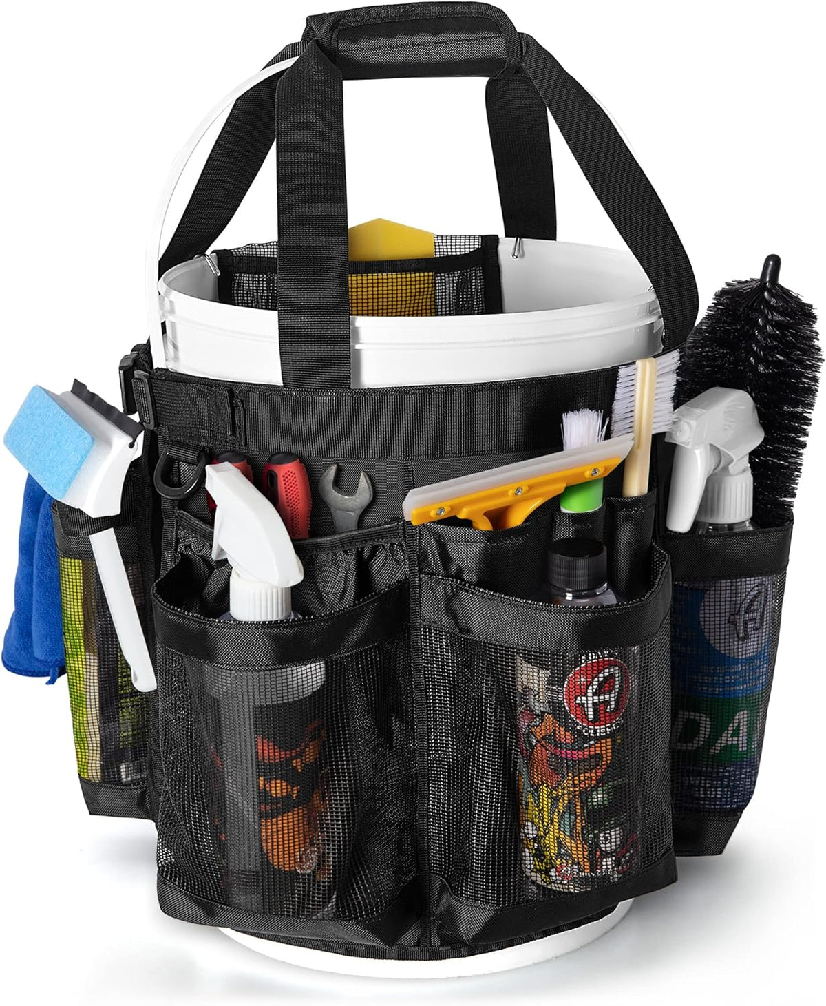 5 Gallon Bucket Organizer with Anti-fall Hooks & Buckle