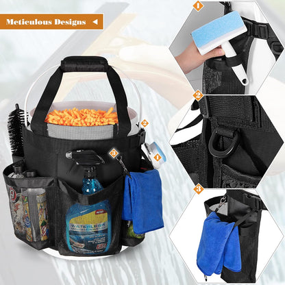 5 Gallon Bucket Organizer with Anti-fall Hooks & Buckle