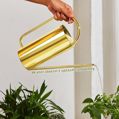 Watering Can Outdoor, 50 oz/1.5L Watering Can with Long Spout and Handle, Stainless Steel Garden Watering Pot for Outdoor and Indoor Plants
