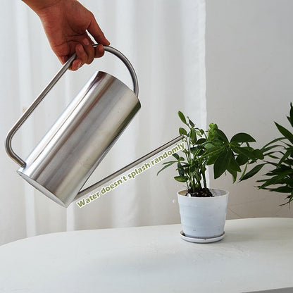 Watering Can Outdoor, 50 oz/1.5L Watering Can with Long Spout and Handle, Stainless Steel Garden Watering Pot for Outdoor and Indoor Plants