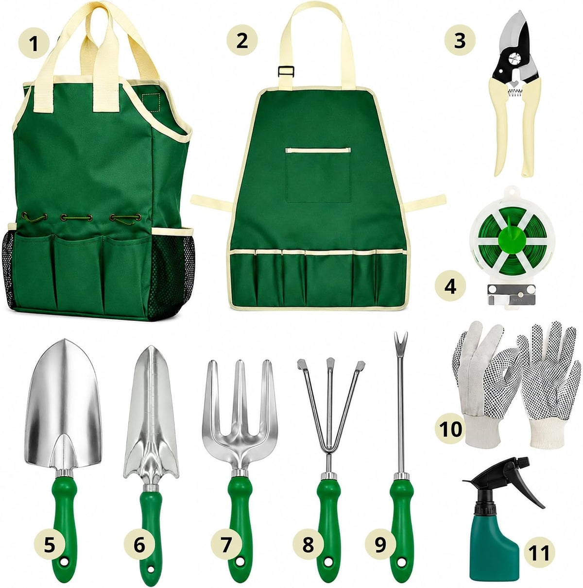 11-Piece Gardening Tool Set – Garden Kit with Tote Bag, Apron & Accessories, Perfect Gardening Gifts for Women, Moms, and Beginners