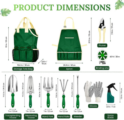 11-Piece Gardening Tool Set – Garden Kit with Tote Bag, Apron & Accessories, Perfect Gardening Gifts for Women, Moms, and Beginners