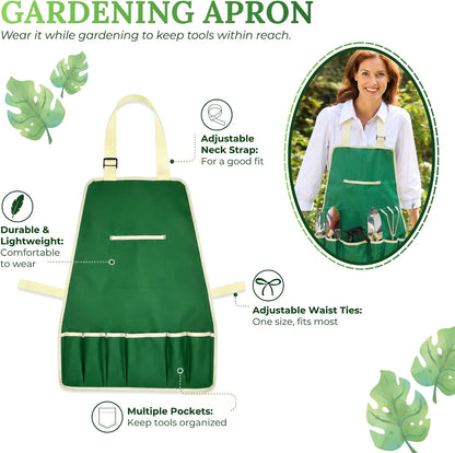 11-Piece Gardening Tool Set – Garden Kit with Tote Bag, Apron & Accessories, Perfect Gardening Gifts for Women, Moms, and Beginners