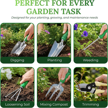 11-Piece Gardening Tool Set – Garden Kit with Tote Bag, Apron & Accessories, Perfect Gardening Gifts for Women, Moms, and Beginners
